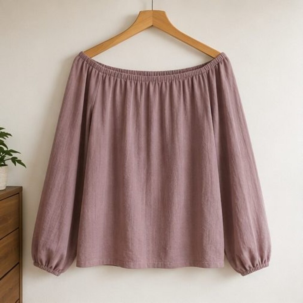 Mauve Off Shoulder Balloon Top